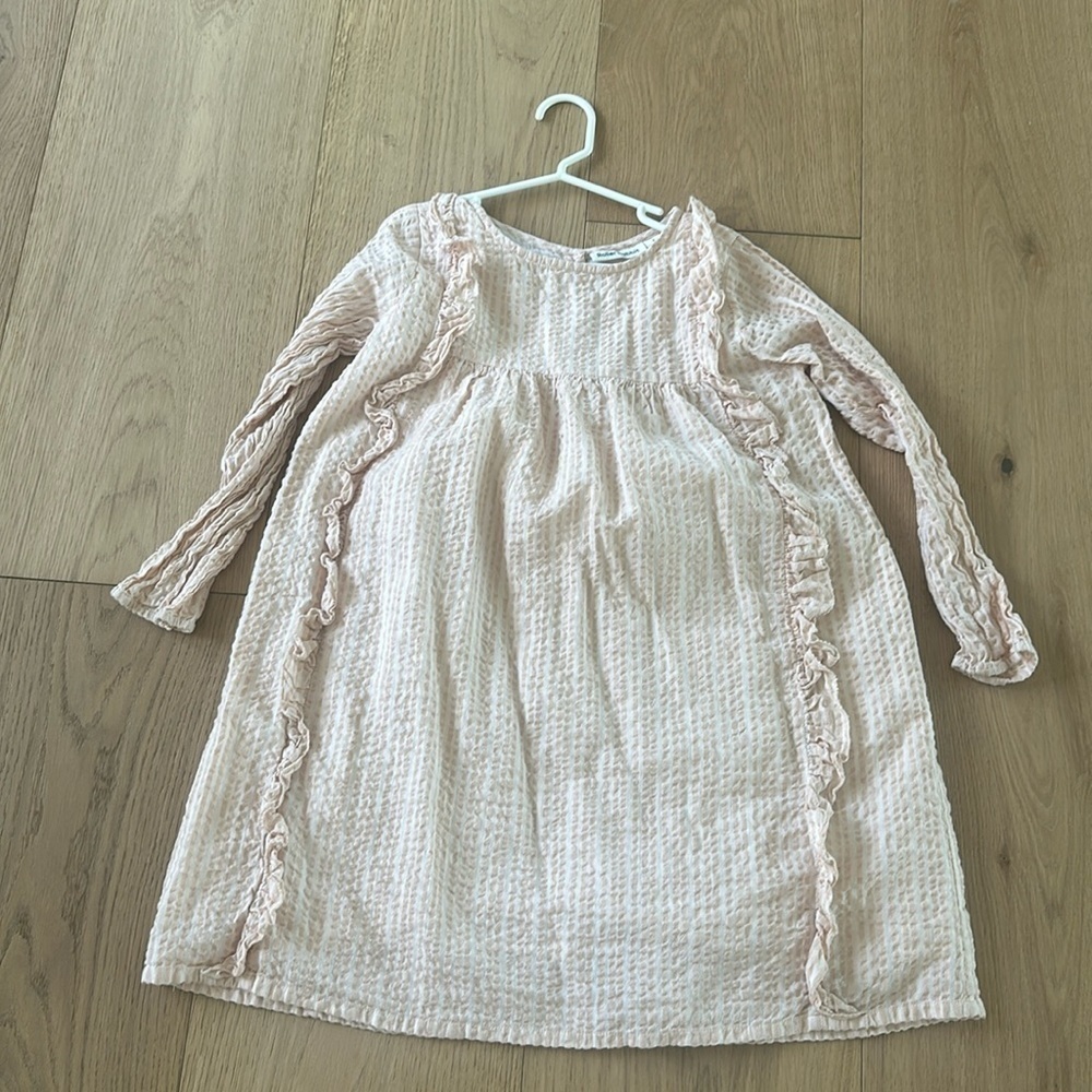 Roller Rabbit pink striped dress long sleeve cotton 8